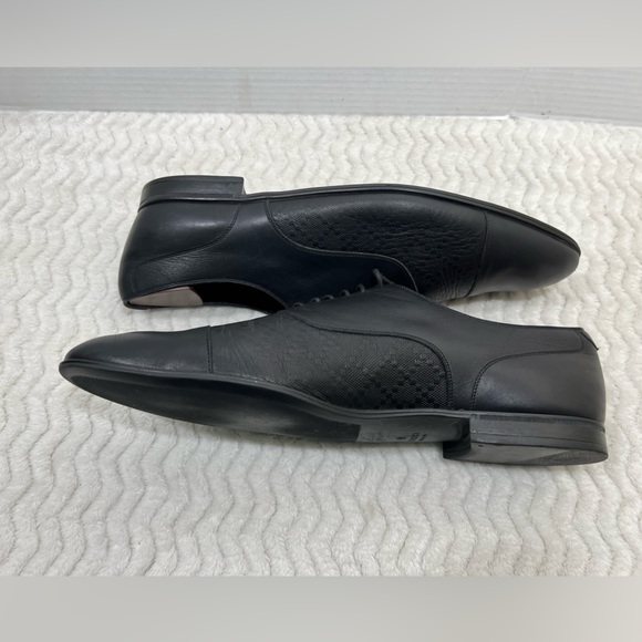 Gucci Men's Sz 11 US 12 Black Classic Leather Formal Cap Toe Slip on Oxford - Picture 11 of 16